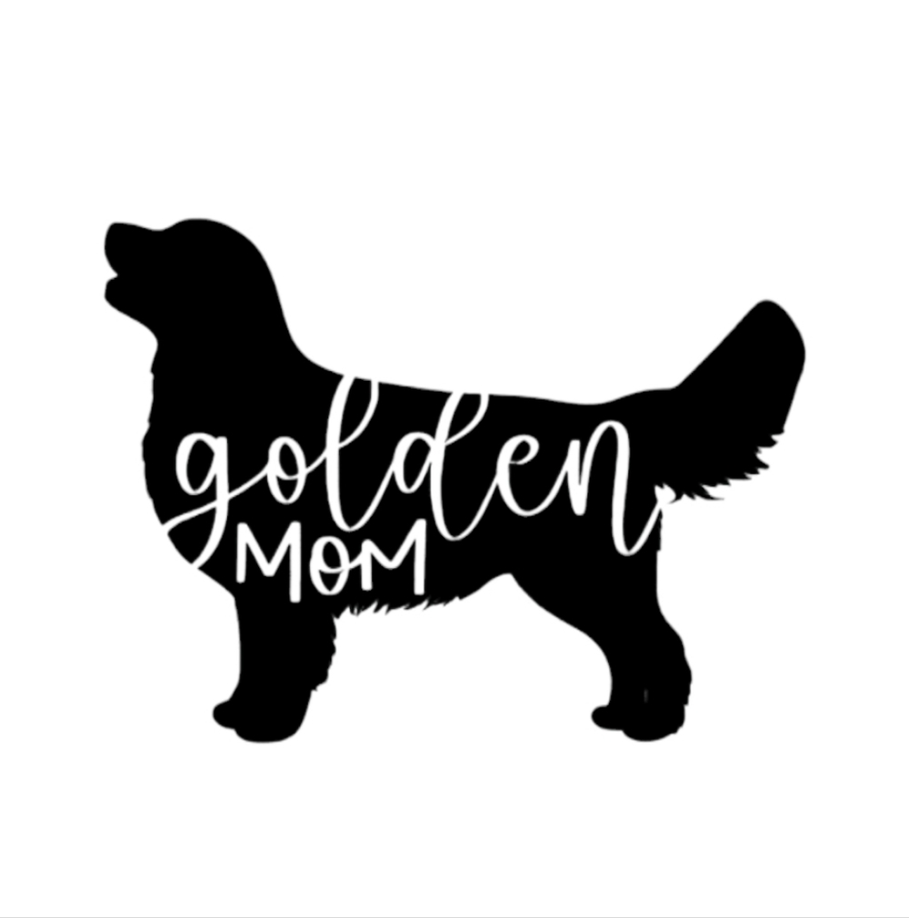 Golden Retriever Dog Mom Luv Vinyl Graphic Auto Wall Laptop Decal Animal Sticker